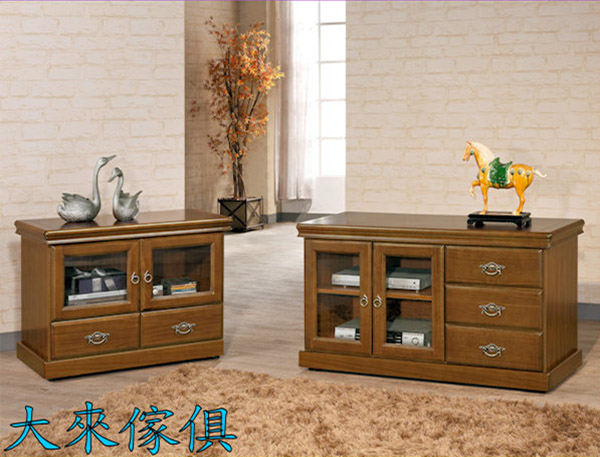 W47-397-101樟木半實木電視櫃/長櫃