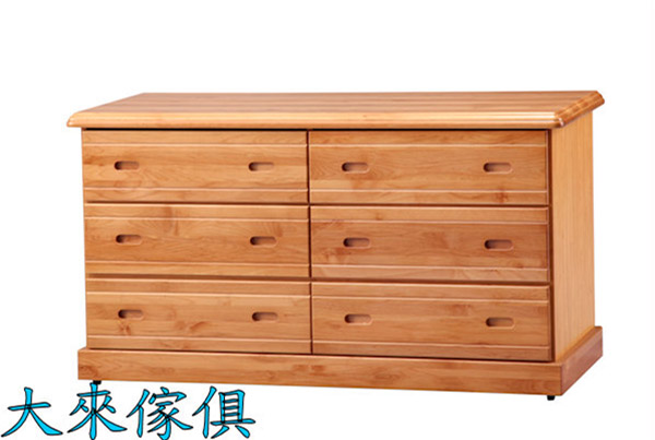 W47-397-213赤陽木半實木六斗櫃