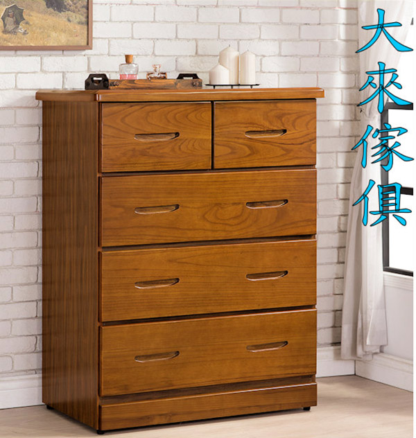 W47-397-202樟木半實木五斗櫃