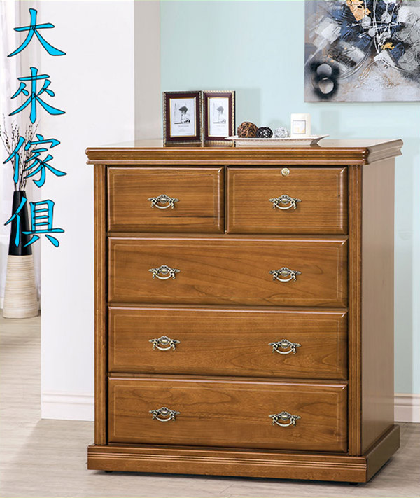 W47-397-206樟木半實木五斗櫃