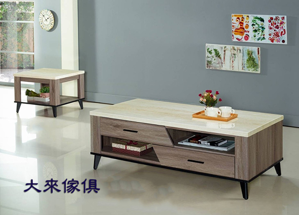 U12-672-102灰橡色仿石紋茶几組