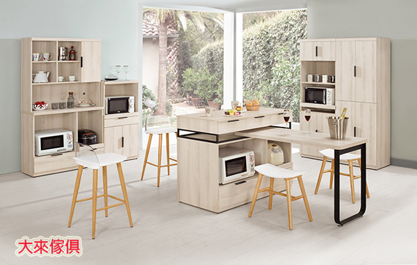 676-1721-4中島型多功能餐桌櫃