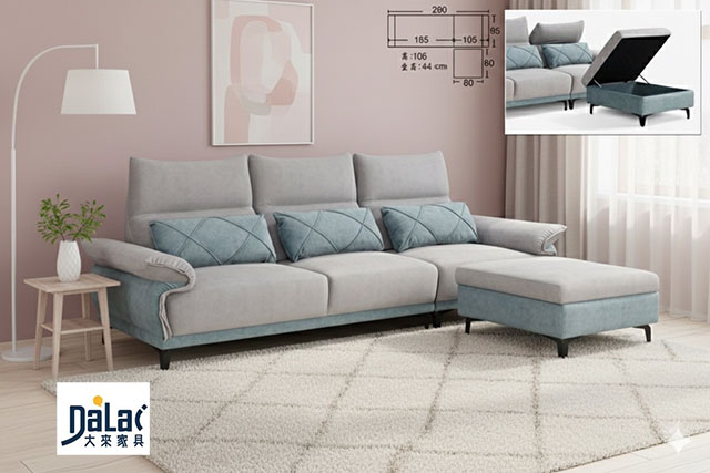 933-101貓抓布L型海灣沙發